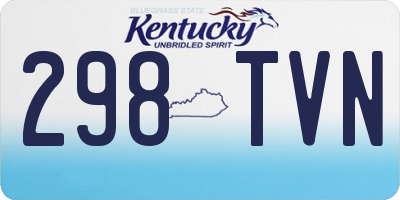 KY license plate 298TVN