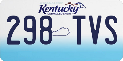 KY license plate 298TVS