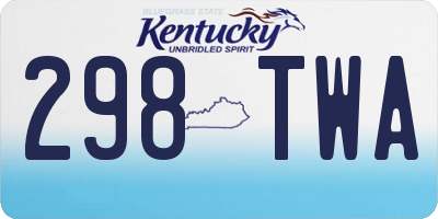 KY license plate 298TWA