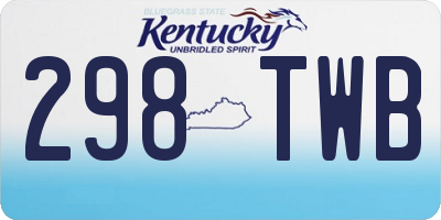 KY license plate 298TWB