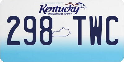 KY license plate 298TWC