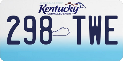 KY license plate 298TWE