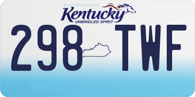 KY license plate 298TWF