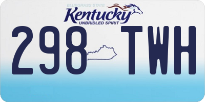 KY license plate 298TWH