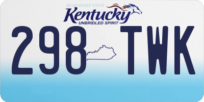 KY license plate 298TWK