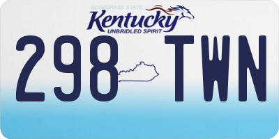 KY license plate 298TWN