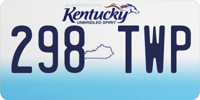 KY license plate 298TWP