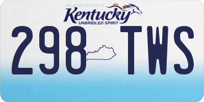 KY license plate 298TWS