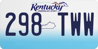 KY license plate 298TWW