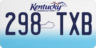 KY license plate 298TXB