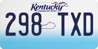 KY license plate 298TXD
