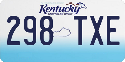 KY license plate 298TXE