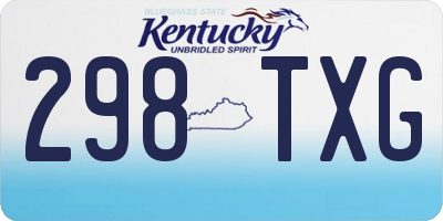 KY license plate 298TXG