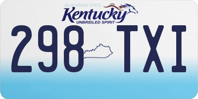 KY license plate 298TXI
