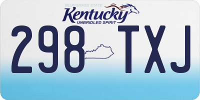 KY license plate 298TXJ