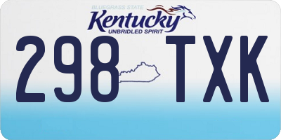 KY license plate 298TXK