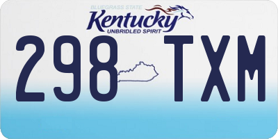 KY license plate 298TXM