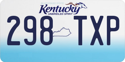 KY license plate 298TXP