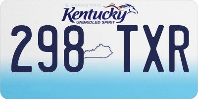 KY license plate 298TXR