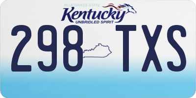 KY license plate 298TXS