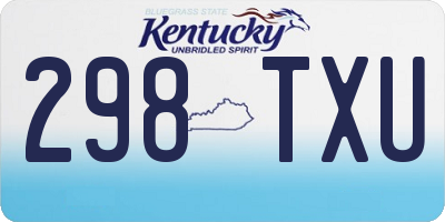 KY license plate 298TXU