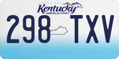 KY license plate 298TXV