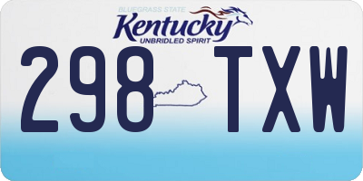 KY license plate 298TXW