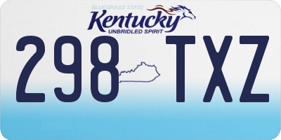 KY license plate 298TXZ