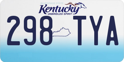 KY license plate 298TYA