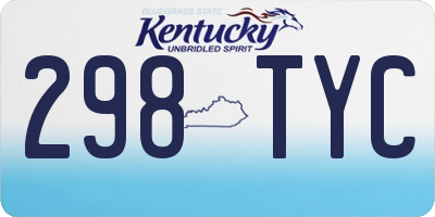 KY license plate 298TYC