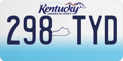 KY license plate 298TYD