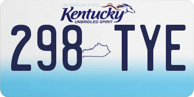 KY license plate 298TYE