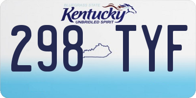 KY license plate 298TYF