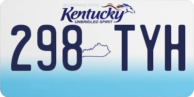 KY license plate 298TYH