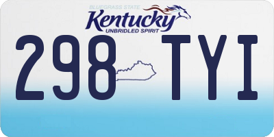 KY license plate 298TYI