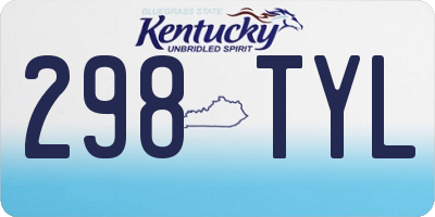 KY license plate 298TYL