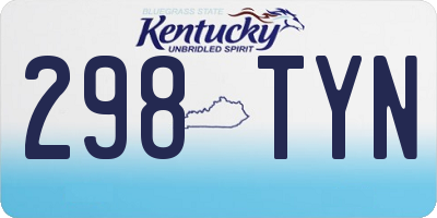 KY license plate 298TYN