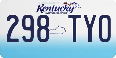 KY license plate 298TYO