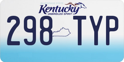 KY license plate 298TYP