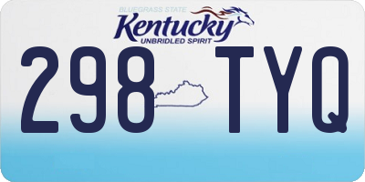 KY license plate 298TYQ