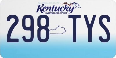 KY license plate 298TYS