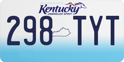 KY license plate 298TYT