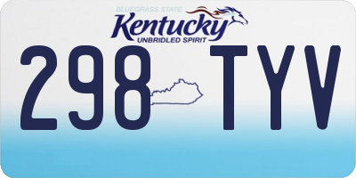 KY license plate 298TYV