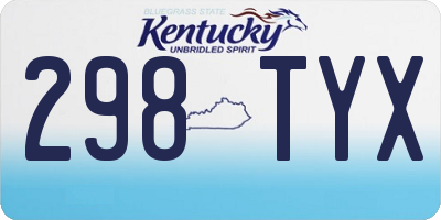 KY license plate 298TYX