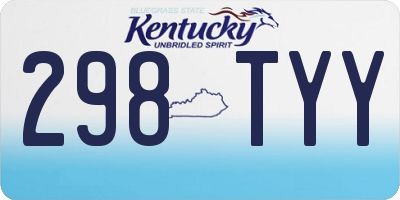 KY license plate 298TYY
