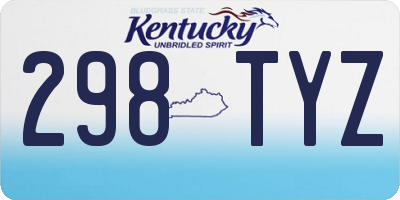 KY license plate 298TYZ