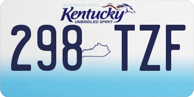 KY license plate 298TZF