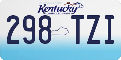 KY license plate 298TZI