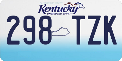 KY license plate 298TZK