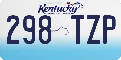 KY license plate 298TZP
